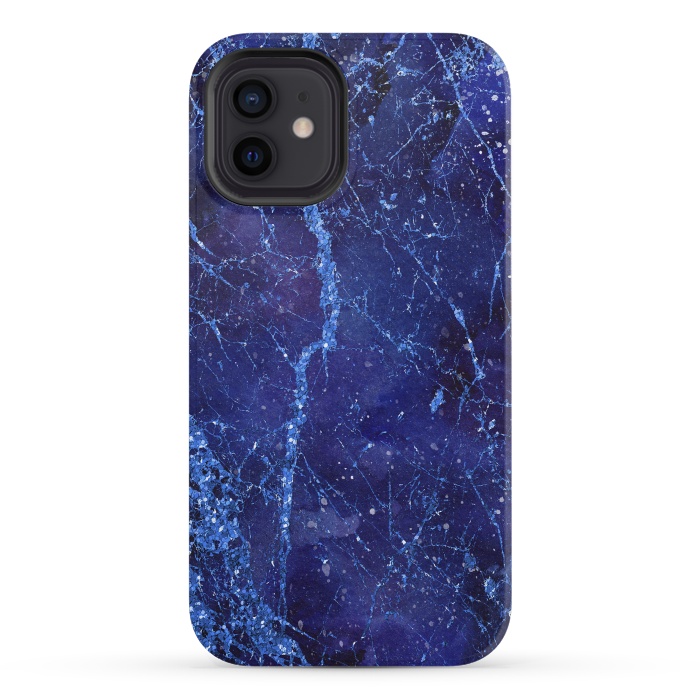 iPhone 12 mini StrongFit Blue Marbled Glitter 2 by Andrea Haase