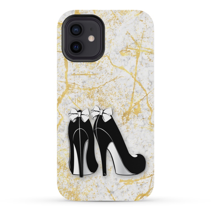 iPhone 12 mini StrongFit Luxury Golden Marble Heels by Martina