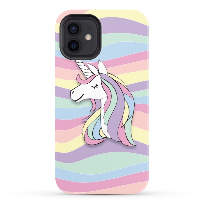 iPhone 12 StrongFit Cute Rainbow Unicorn by Martina
