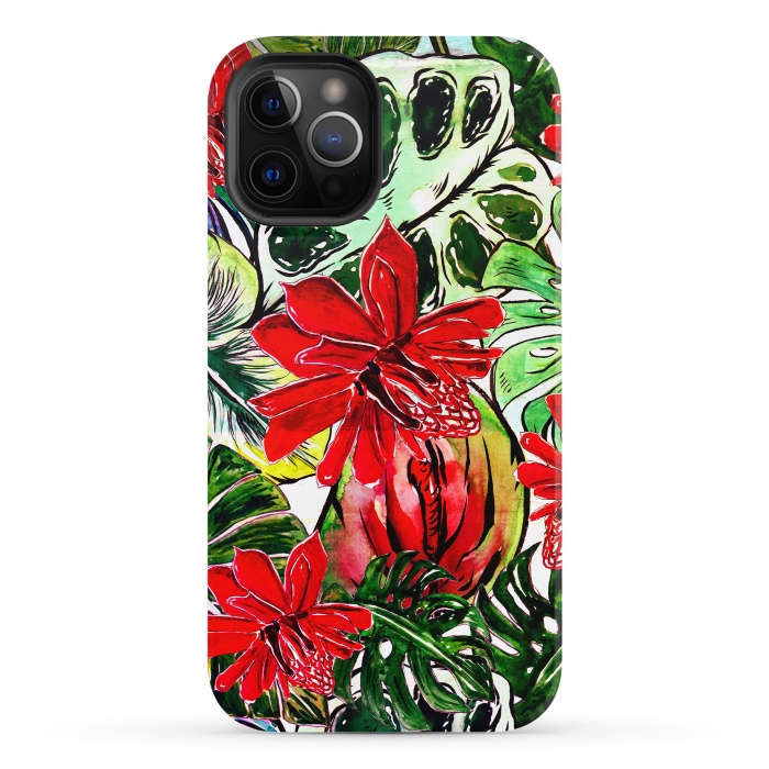 iPhone 12 Pro StrongFit Aloha Tropical Passiflora Jungle by  Utart