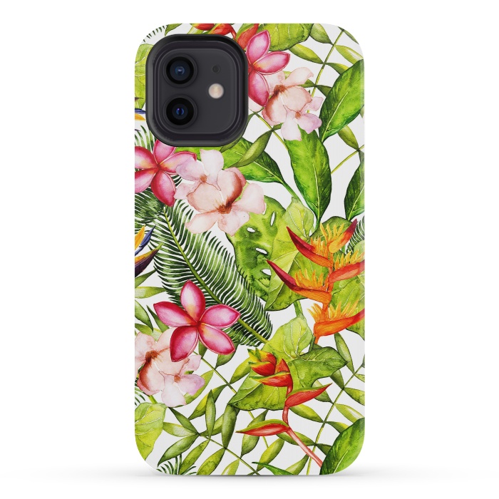 iPhone 12 mini StrongFit Aloha Tropical Flower Jungle Pattern by  Utart