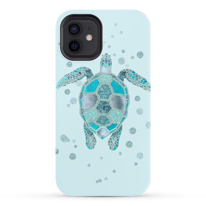 iPhone 12 StrongFit Underwater Glamour Turtle by Andrea Haase