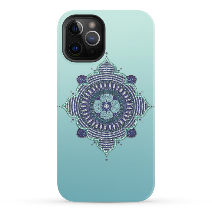 iPhone 12 Pro StrongFit Precious Turquoise Mandala Ornament by Andrea Haase