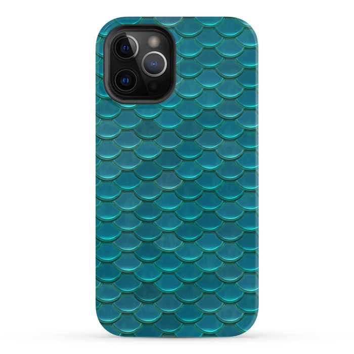iPhone 12 Pro StrongFit Shiny Green Mermaid Scales by Andrea Haase
