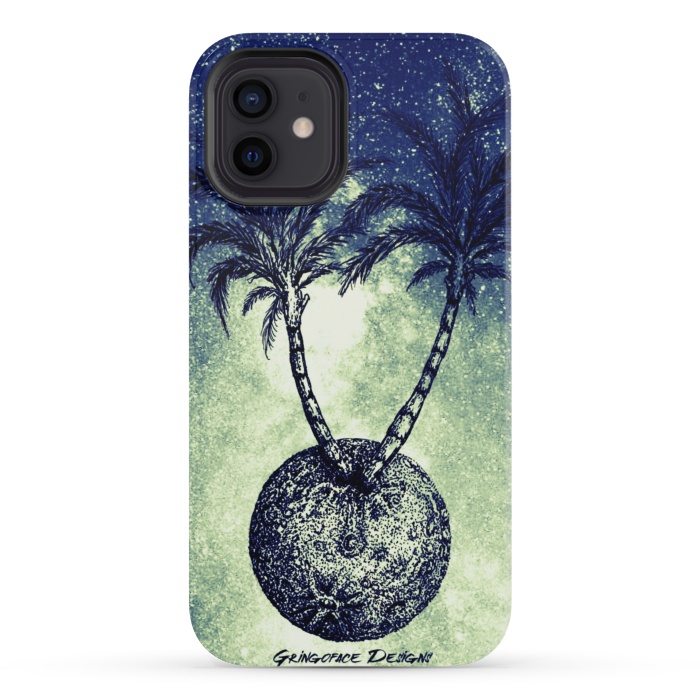 iPhone 12 mini StrongFit Paradise is on the Moon by Gringoface Designs