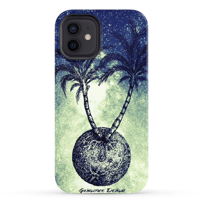 iPhone 12 StrongFit Paradise is on the Moon by Gringoface Designs