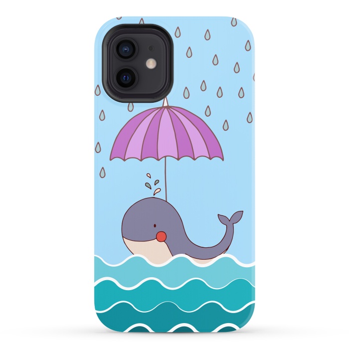 iPhone 12 StrongFit Swimming Whale by Creativeaxle
