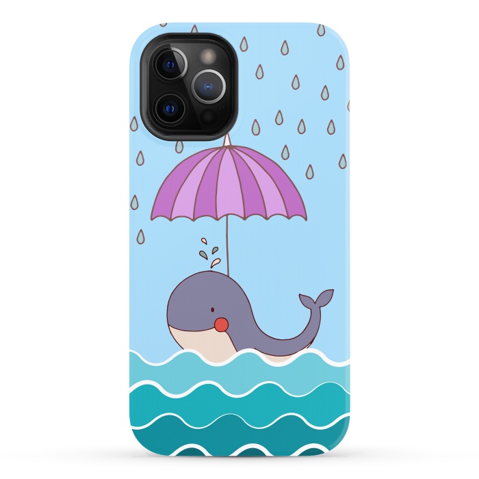 iPhone 12 Pro StrongFit Swimming Whale by Creativeaxle