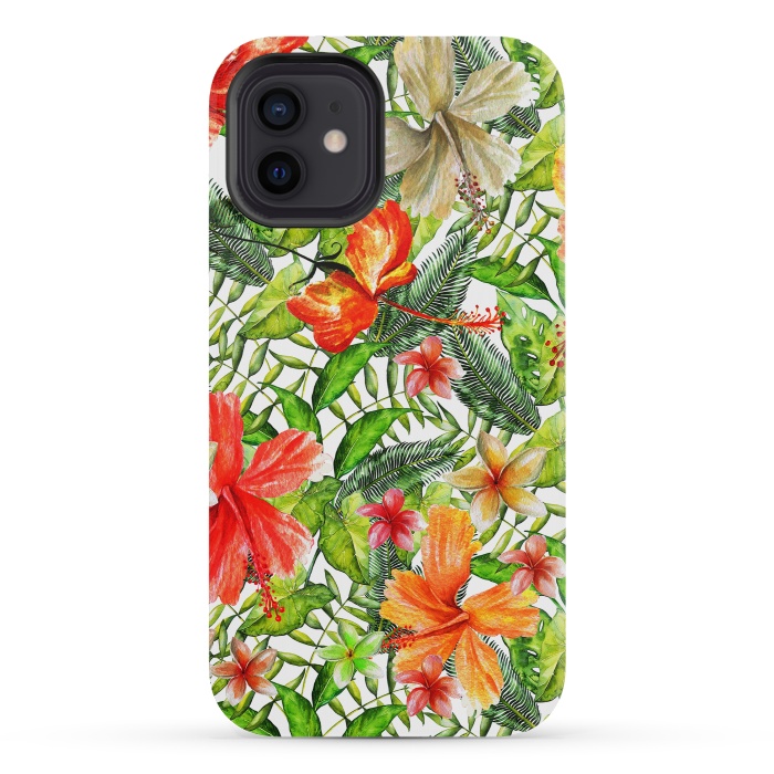 iPhone 12 mini StrongFit Hibiscus Pattern by  Utart