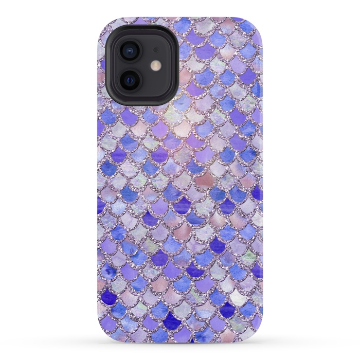 iPhone 12 StrongFit Purple hand drawn mermaid scales by  Utart