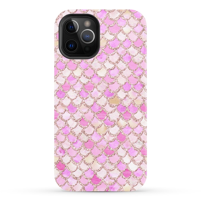 iPhone 12 Pro StrongFit Light Pink hand drawn mermaid scales by  Utart
