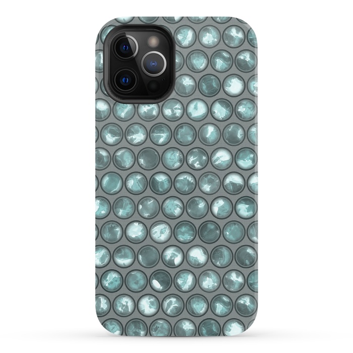 iPhone 12 Pro StrongFit Green Glass Bead Pattern by Andrea Haase