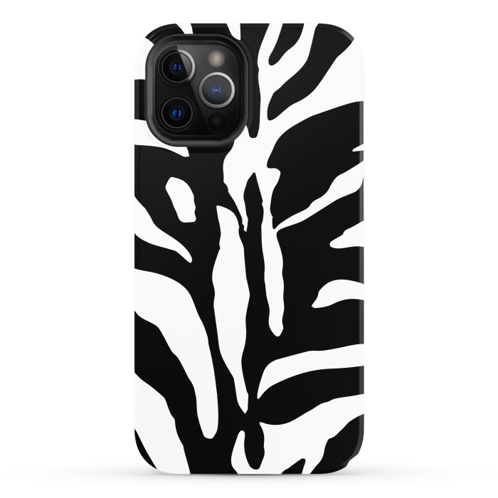 iPhone 12 Pro StrongFit Black And White Zebra Print 2 by Andrea Haase