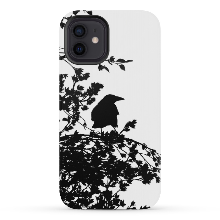 iPhone 12 mini StrongFit Black And White Bird by Andrea Haase