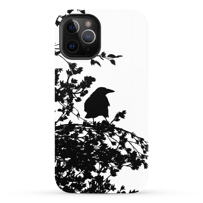 iPhone 12 Pro StrongFit Black And White Bird by Andrea Haase