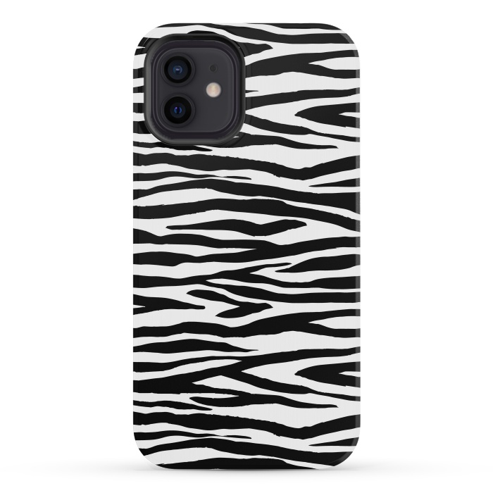 iPhone 12 mini StrongFit Zebra Stripes Black And White 2 by Andrea Haase