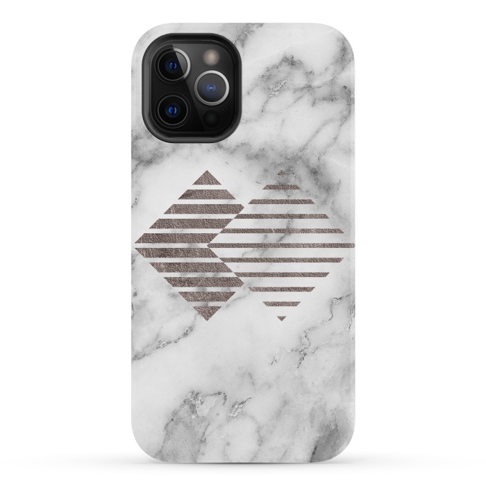 iPhone 12 Pro StrongFit Geometrical Metal Shapes on Marble by  Utart