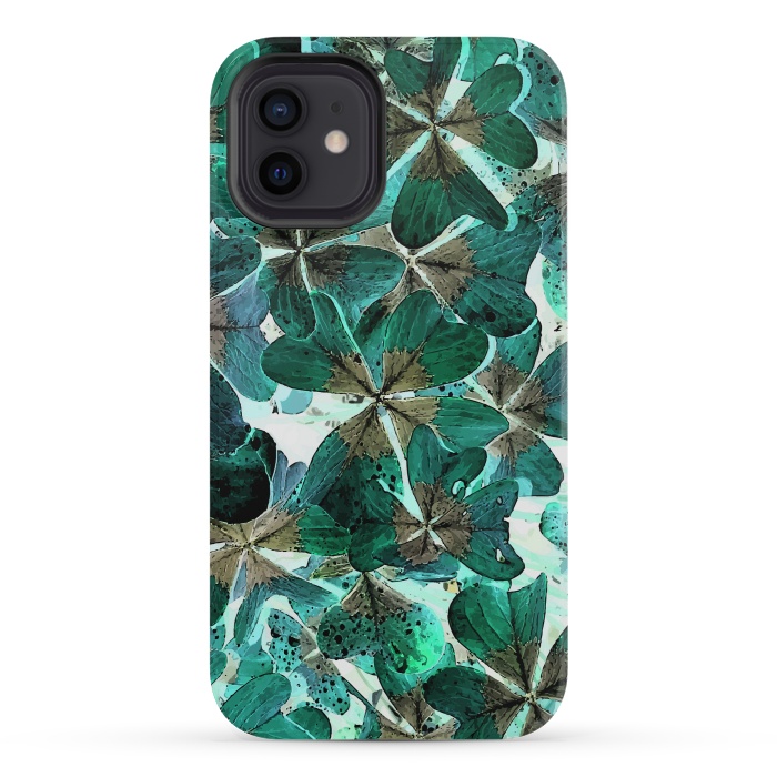 iPhone 12 mini StrongFit Lucky Leaves v1 by Creativeaxle