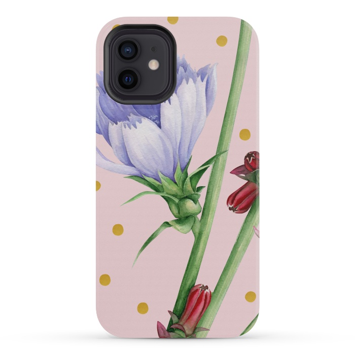 iPhone 12 mini StrongFit Purple Chicory by Creativeaxle