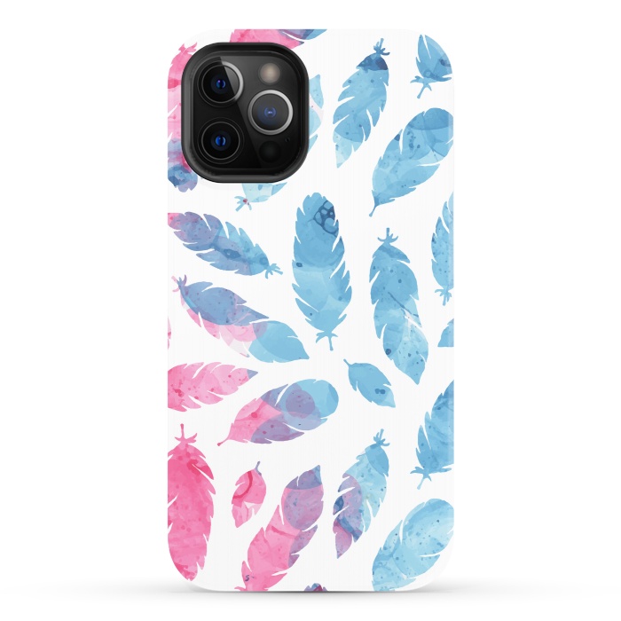 iPhone 12 Pro StrongFit Peaceful Feather by Creativeaxle