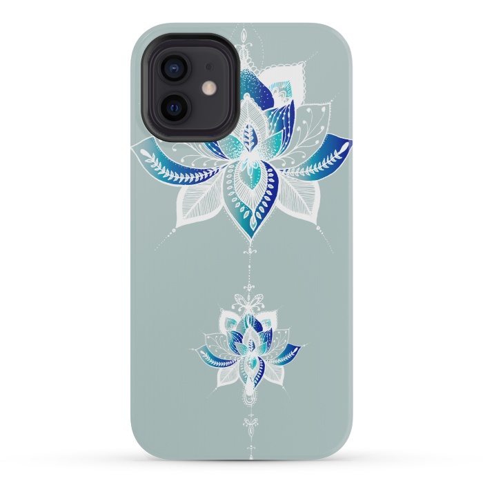 iPhone 12 mini StrongFit Saige Lotus Flower  by Rose Halsey