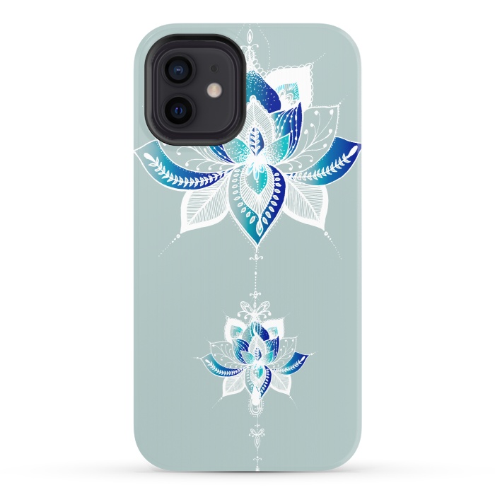 iPhone 12 StrongFit Saige Lotus Flower  by Rose Halsey