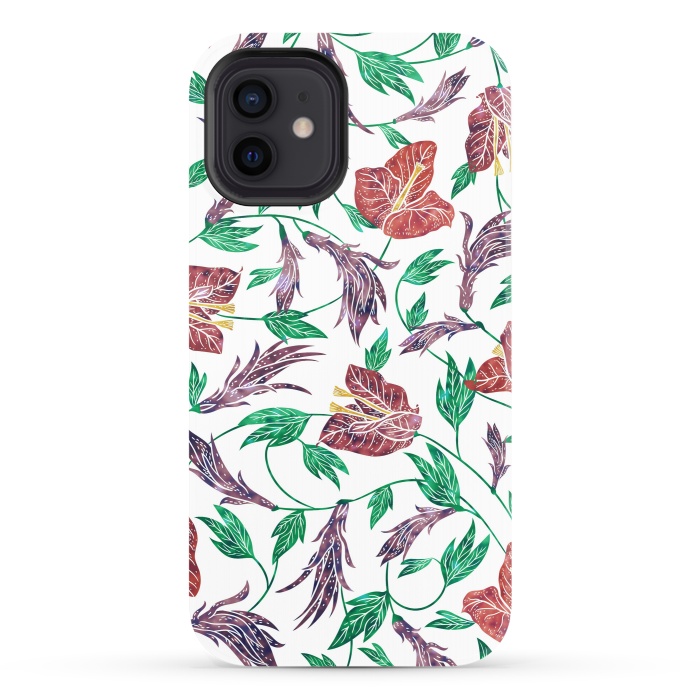iPhone 12 StrongFit Tropical Flowers Pattern by Dushan Medich