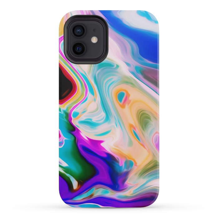 iPhone 12 mini StrongFit Colorful Abstract Marble Swirls by Dushan Medich
