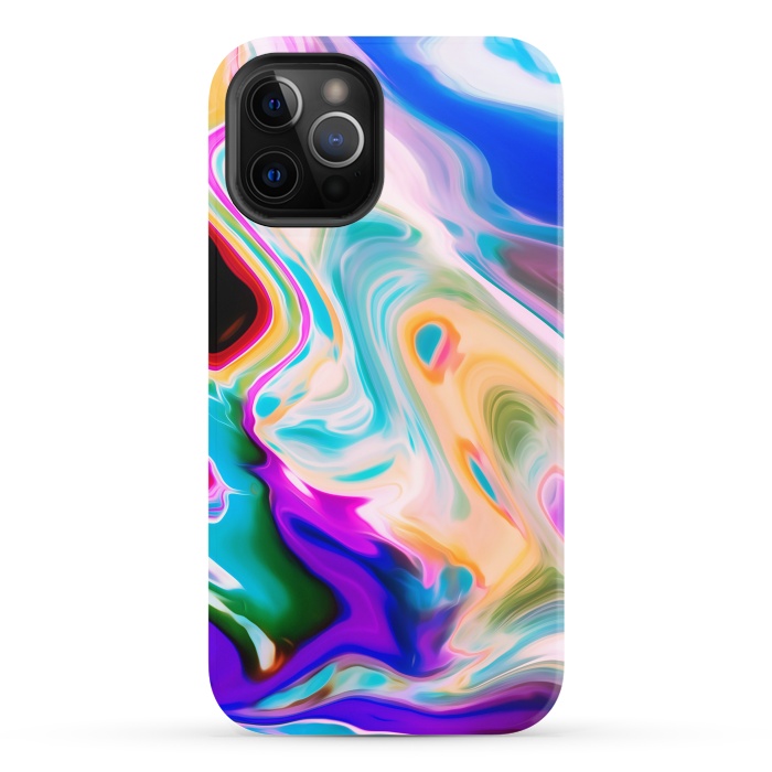 iPhone 12 Pro StrongFit Colorful Abstract Marble Swirls by Dushan Medich