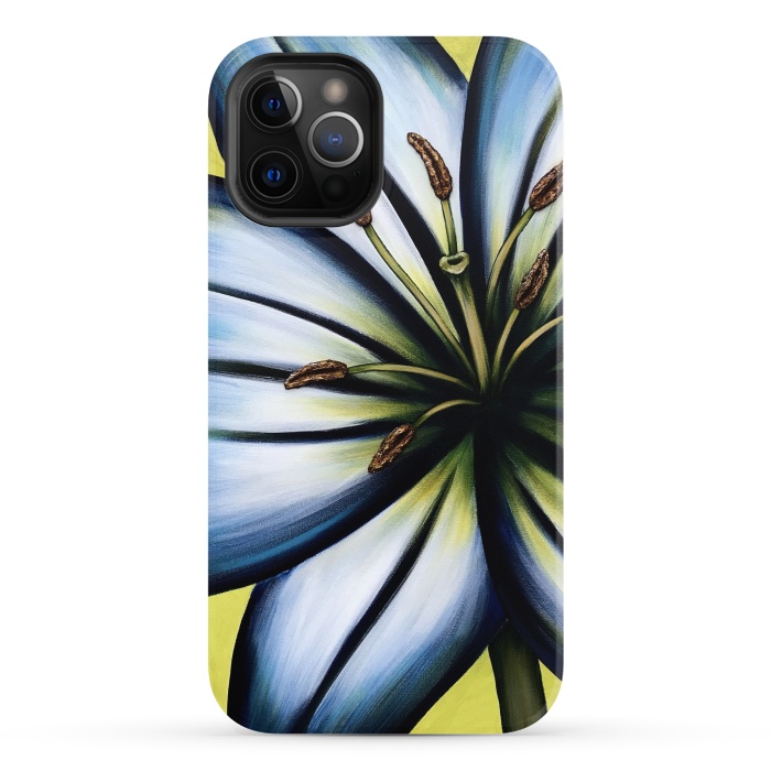 iPhone 12 Pro StrongFit Blue Lily by Denise Cassidy Wood