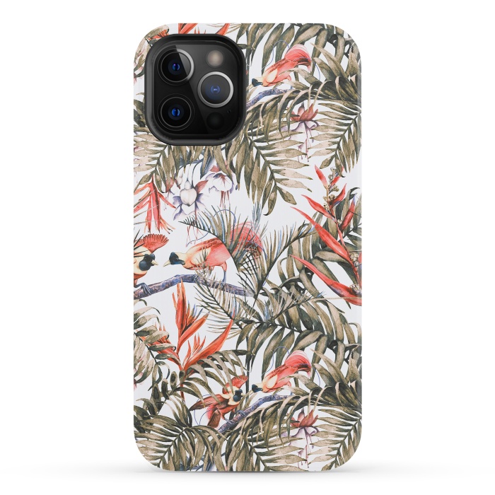iPhone 12 Pro StrongFit Exotic birds in the jungle paradise II by Mmartabc