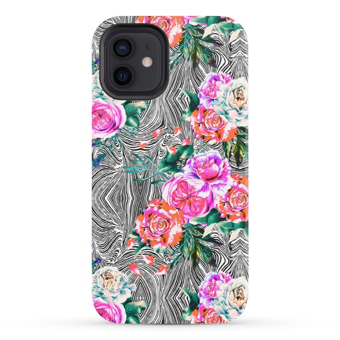 iPhone 12 StrongFit Flowery on linear mosaic by Mmartabc