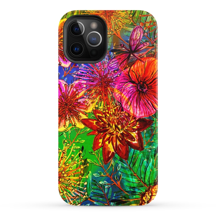 iPhone 12 Pro StrongFit Colorful Flower Jungle by  Utart