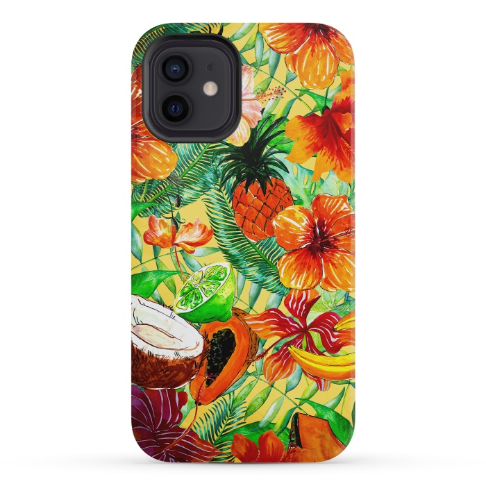 iPhone 12 mini StrongFit Aloha Tropical Fruits and Flowers by  Utart