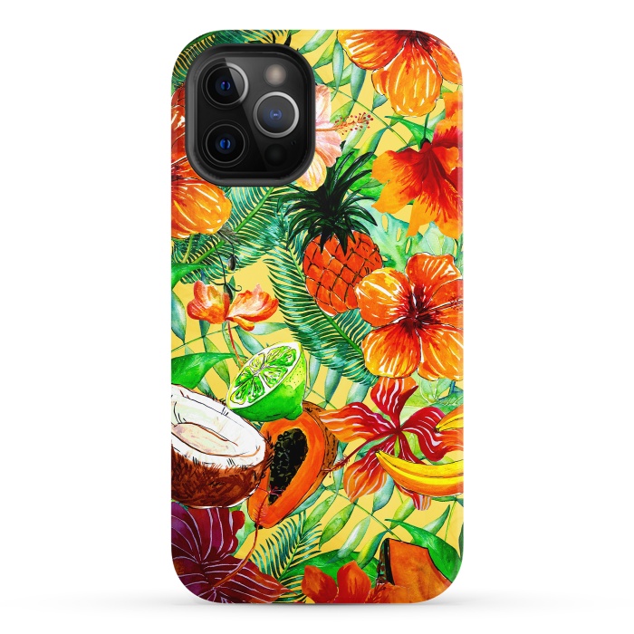 iPhone 12 Pro StrongFit Aloha Tropical Fruits and Flowers by  Utart