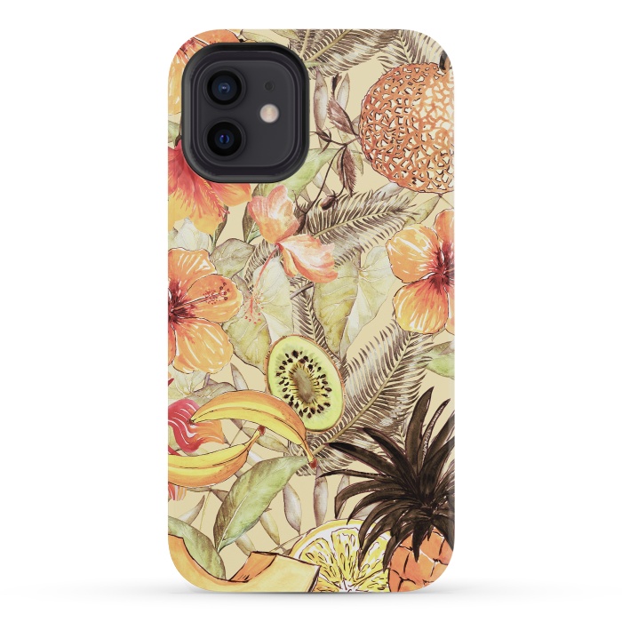 iPhone 12 mini StrongFit Aloha Retro Fruit and Flower Jungle by  Utart