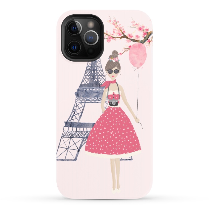 iPhone 12 Pro StrongFit Trendy Girl in Spring in Paris by DaDo ART