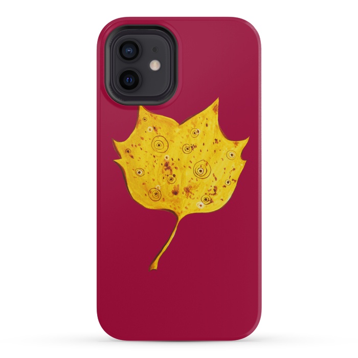 iPhone 12 mini StrongFit Fancy Yellow Autumn Leaf by Boriana Giormova