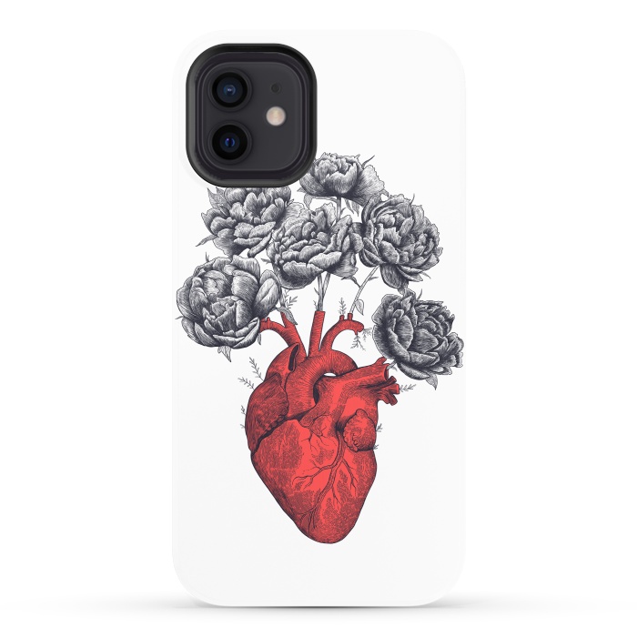 iPhone 12 StrongFit Heart with peonies by kodamorkovkart