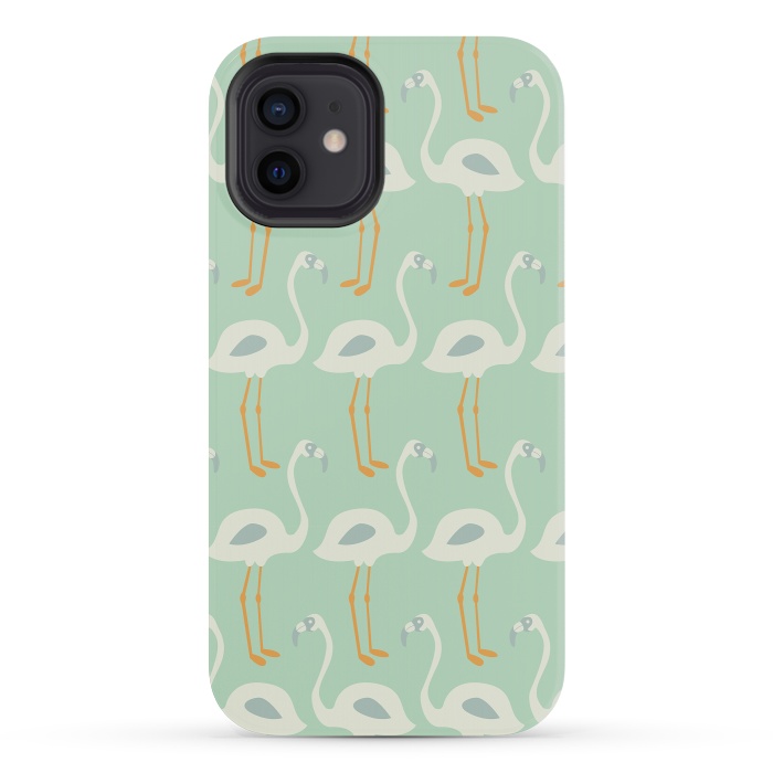 iPhone 12 mini StrongFit Flamingo Mint Pattern 004 by Jelena Obradovic