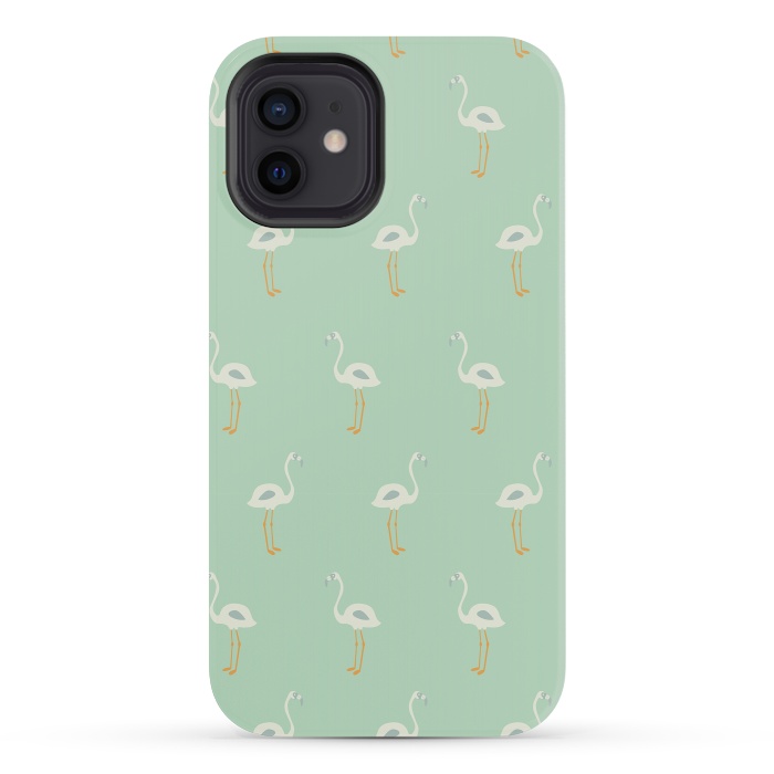 iPhone 12 mini StrongFit Flamingo Mint Pattern 005 by Jelena Obradovic