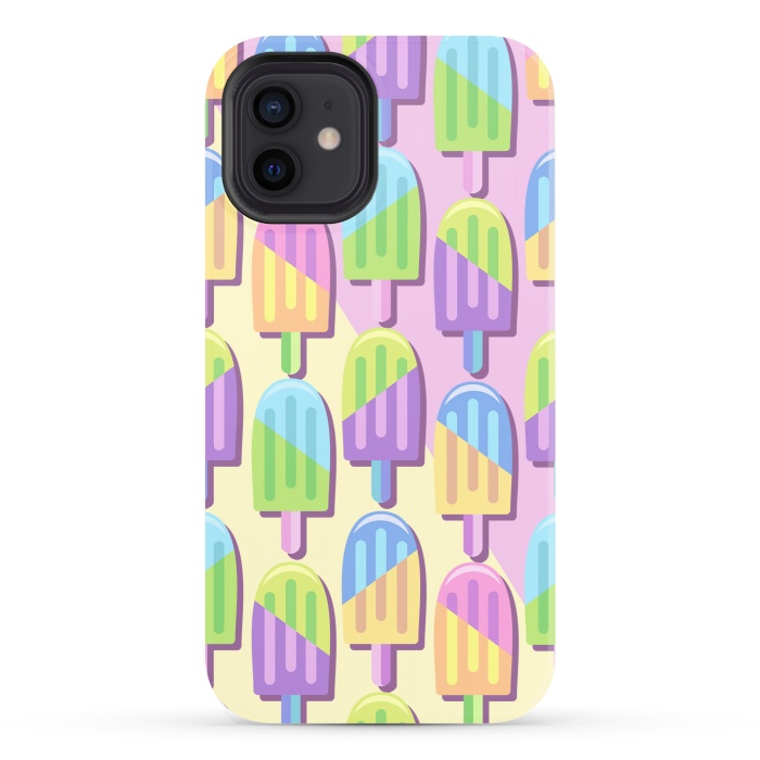 iPhone 12 StrongFit Ice Lollipops Popsicles Summer Punchy Pastels Colors by BluedarkArt