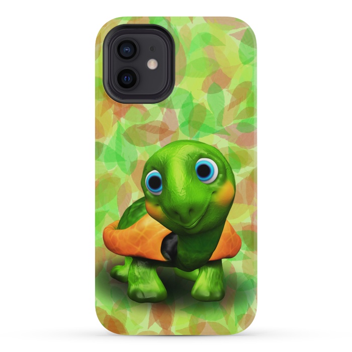 iPhone 12 mini StrongFit Green Turtle Baby 3D by BluedarkArt