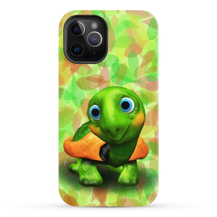 iPhone 12 Pro StrongFit Green Turtle Baby 3D by BluedarkArt