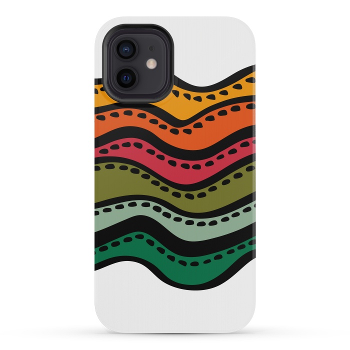 iPhone 12 mini StrongFit Color Waves by Majoih