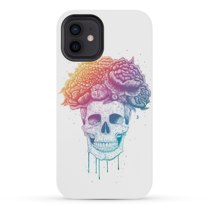 iPhone 12 mini StrongFit Colorful skull with flowers by kodamorkovkart