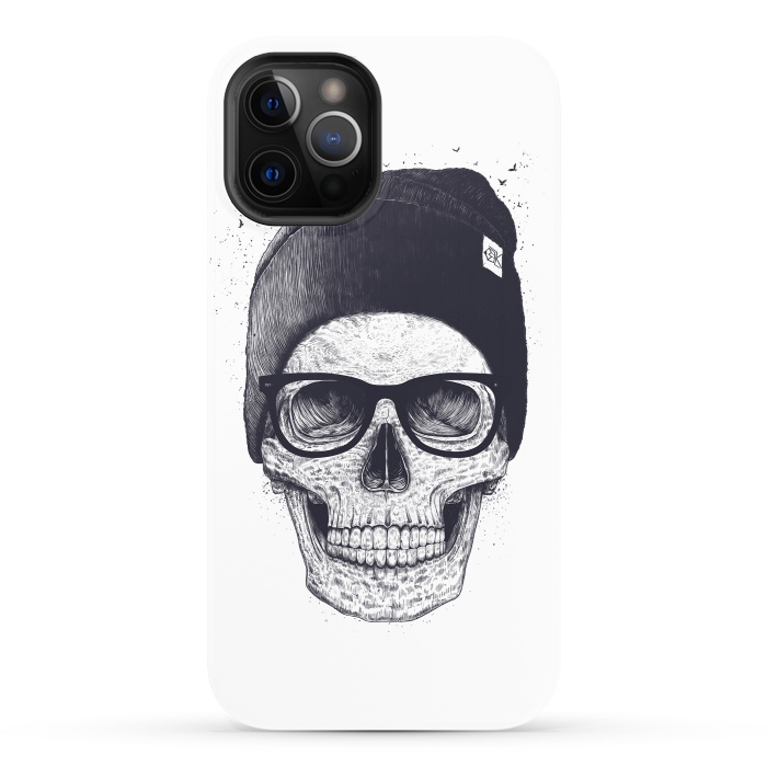 iPhone 12 Pro StrongFit Black skull in hat by kodamorkovkart