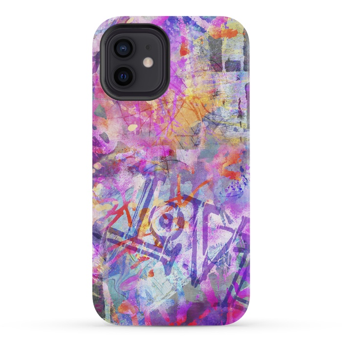 iPhone 12 mini StrongFit Pink Grunge Graffiti Wall by Andrea Haase