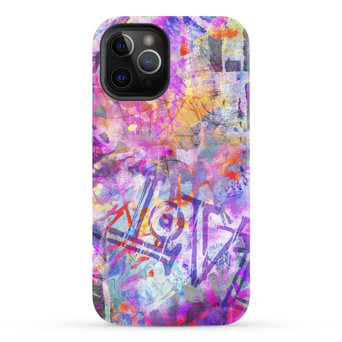 iPhone 12 Pro StrongFit Pink Grunge Graffiti Wall by Andrea Haase
