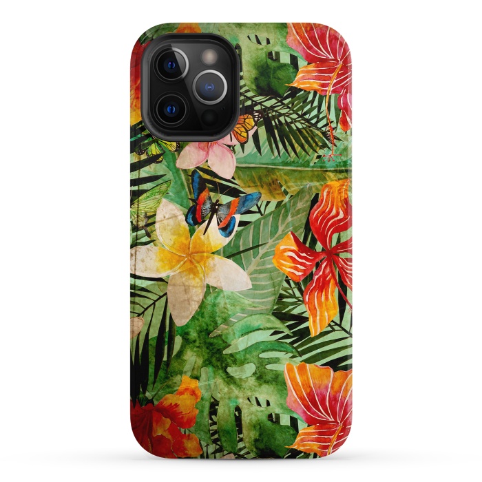 iPhone 12 Pro StrongFit Retro Tropical Flower Jungle by  Utart